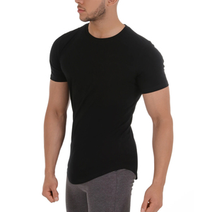 T-shirt en coton teint en fil pour homme, style USA, coupe classique, épaules tombantes, col rond, respirant, séchage rapide, écoresponsable, streetwear - Product Image 1