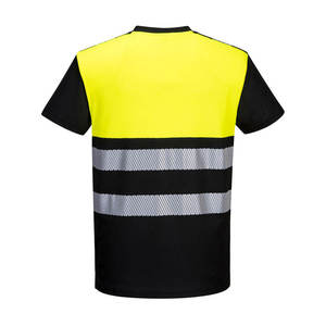 Camiseta de Trabajo de Seguridad para Hombre, Color Naranja y Negro, Reflectante, de Manga Corta, Cuello Redondo, Talla Grande, Transpirable, 100% Algodón - Product Image 5