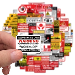 Custom PVC Warning Sign Logo Graffiti Decorative Luggage Guitar Notebook <strong>DIY</strong> Non-infringement Waterproof UV <strong>Printed</strong> <strong>Stickers</strong> - Product Image 6