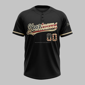 T-shirts unisexe Vente en gros Usine OEM Impression de gros Manches de tir Maillot de baseball uniforme de baseball personnalisé vierge - Product Image 2