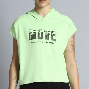 Haut court à capuche personnalisé de haute qualité pour femme, sans manches, en coton, idéal pour l'entraînement estival - Product Image 2