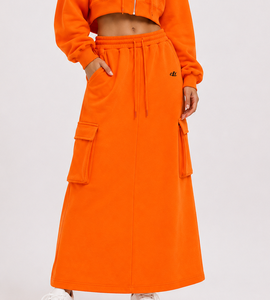 Haut court à capuche zippé en coton épais de qualité supérieure et survêtement cargo long OEM respirant à épaules tombantes, vêtements streetwear personnalisés pour femmes - Product Image 2