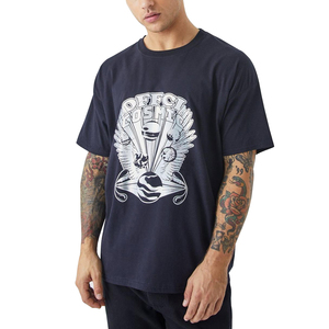 เสื้อยืดสกรีนลายสำหรับผู้ชาย ผ้าคอตตอนหนา 280 GSM ทรงเท่ห์ พิมพ์ลายหัวกะโหลกตามสั่ง ทรงโอเวอร์ไซส์ ทรงบ็อกซี่ ตัดสั้น ทรงหรูหรา สำหรับเด็กผู้ชาย - Product Image 1