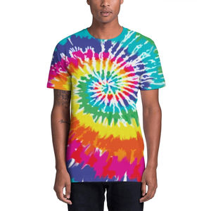 Wholesale Unisex 100% Cotton Design Full All Over Print Running Sport Tie Dye Shirts T Shirt Customize Loose 100% Cotton Men's - Product Image 5