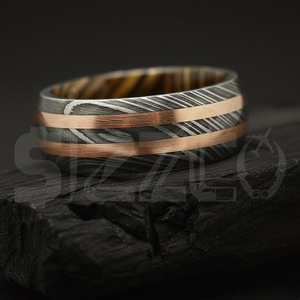 Hot Selling Handmade Copper Damascus Steel <b>Ring</b> for Men Women Wedding Band Fashion Party <b>Ring</b> Custom Latest Design OEM Supplier - Product Image 2