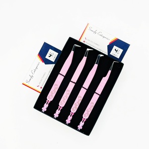 Professional Somely Enterprises Eyelash Tweezers Stainless Steel Smooth Tip Precision Set Custom Logo <b>Box</b> 10mm Perfect Grip - Product Image 3