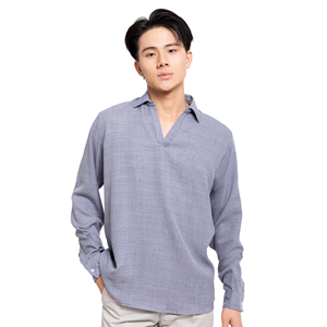 Wholesale ODM Custom <b>Compression</b> Vintage Casual Men's Polyester/Cotton 220g Full Sleeve Shirt Printed Quick Dry <b>Spring</b> Vietnam - Product Image 1