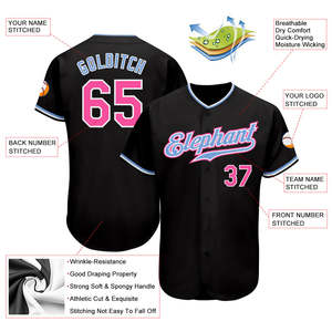 Maillot de baseball personnalisé sublimé OEM 100 % polyester, décontracté, avec boutons sur le devant, nom et numéro d'équipe, design de chemise de sport - Product Image 3