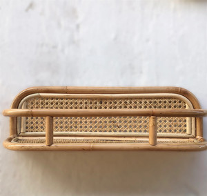 Best Selling Scandinavian Natural Rattan Wall <b>Shelf</b> Sustainable Multi-functional Indoor Vertical Hanging Decoration Vietnam - Product Image 6