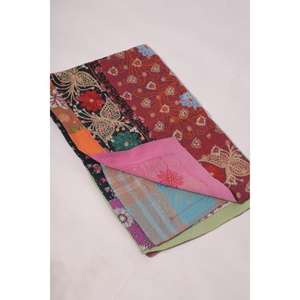 Lavinas Boho Kantha Suzani Embroidered <b>Quilt</b> Handmade Vintage Cotton Floral Eco-Friendly Washable All-Season Bedspread Indian - Product Image 6