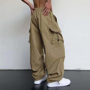 Woven Cargo Joggers Men's 100% Polyester Parachute Pants for Men Casual Baggy Unisex Street Y2K Pants Trendy <b>Drawstring</b> <b>Trouser</b> - Product Image 5