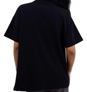 Vente en gros 100% coton coupe régulière poids lourd (240g) respirant col rond manches courtes décontracté été T-Shirts numérique femmes - Product Image 4