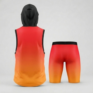 Ensemble maillot et short personnalisés haut de gamme en tissu polyester respirant pour l'entraînement d'équipe, les uniformes de matchs de ligue 7v7 et les compétitions 7v7 - Product Image 2