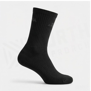North Approach Crew <b>Socks</b> <b>Black</b> Breathable Running <b>Socks</b> for Adults Summer Season - Product Image 3