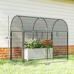 Grande Rete da Giardino per Esterni 6 X 3 X 5 Gabbia Nera per Colture con Porta con Cerniera per Proteggere le Piante - Product Image 3