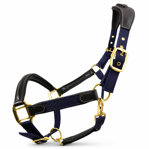 High Quality English Saddle Leather Horse Equestrian Soft Fleece Halter Adjustable Diamond Design PP Nylon Eco-friendly - Product Image 1