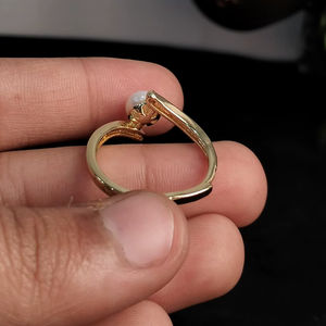 Anillo Ajustable con Perla de Agua Dulce y Diseño Floral, Talla Única, Anillo de Joyería con Perla, Ajustable, Proveedor - Product Image 4