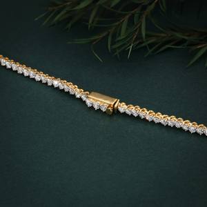 Fine DEF Color VSVVS Certify Round Brilliant Lab Diamond Tennis <b>Necklace</b> 925 Sterling <b>Silver</b> 18K <b>Solid</b> Gold Engagement <b>Necklace</b> - Product Image 4