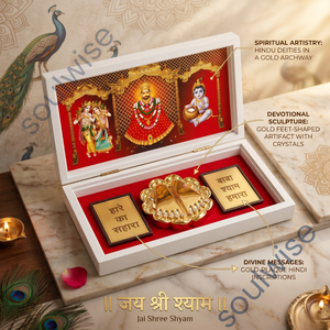 Jai Shree Shyam 8x4, Marco de Madera Ecológico Hecho a Mano con Selenita y Pirita, Amuleto de Riqueza y Éxito - Product Image 4