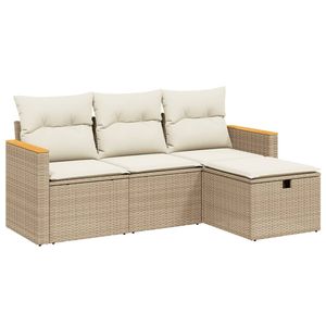 Conjunto de Sofás de Jardín en Beige y Blanco Crema - Product Image 2