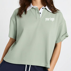 Service OEM, chemises à manches courtes pour femmes de haute qualité, respirantes, séchage rapide, vêtements de sport, golf, 100% coton, été pour femmes - Product Image 4