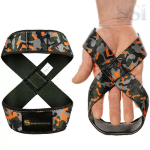 Professional Non Slip Figure 8 Gym Straps for Heavy Weights Padded Grip Support for <b>Strength</b> <b>Training</b> and Fitness - Product Image 3