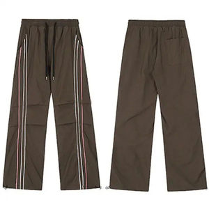 Pantalon de jogging vintage pour homme, coupe évasée et ample, délavé à l'acide, style hip-hop, respirant, tendance - Product Image 3