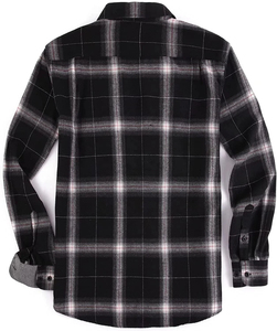 Camisa de Franela de Algodón a Cuadros de Color Verde, la Más Vendida, con Botones y Ojales - Product Image 4