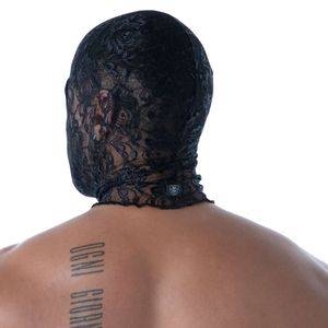 Masque facial intégral en cuir noir pour homme, style fetish, avec dentelle fluide et design sexy à bouche ouverte, pour clubwear - Product Image 4