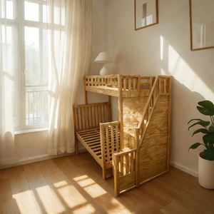 Cama litera de madera natural, muebles para el hogar, estilo casual vietnamita, madera contrachapada de pino americano, muebles para sala de estar, cama de madera. - Product Image 4