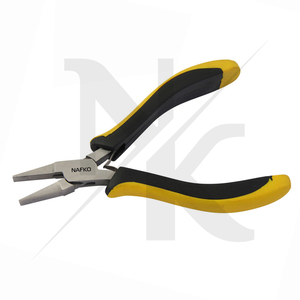 Flat Nose Plier 120mm Stainless Steel Smooth Jaws Spring Black Yellow Ergonomic Handles Crimping Circlip OEM Fishing Jewelry - Product Image 5