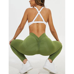 Butt Lifting Ruched Back <b>Leggings</b> Full Length Women Yoga Workout Running Gym Tights OEM ODM Women Full Length <b>Seamless</b> <b>Legging</b> - Product Image 6