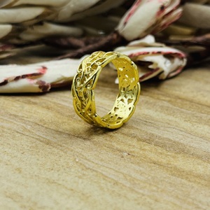 Anillo de filigrana de diseño único, estilo bohemio, de latón para mujer, chapado en oro de 18k, joyería celta entrelazada, para venta al por mayor/OEM/ODM - Product Image 5