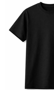 T-shirt en coton personnalisé, col rond, homme, noir, manches courtes, couleur unie, vêtement d'été - Product Image 4