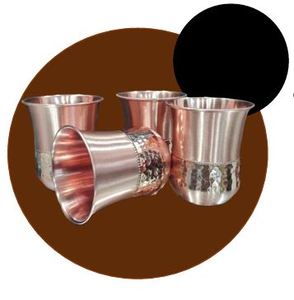 Ensemble de gobelets vintage en cuivre martelé – Verres classiques pour la table et l'hydratation bien-être - Product Image 5