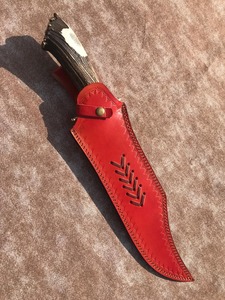 Cuchillo Bowie de Hoja Fija, Acero al Carbono, Punta Caída, Cuchillo de Caza y Supervivencia para Exteriores, Hecho a Mano, Personalizable - Product Image 4