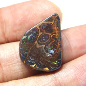 Ópalo de Boulder Australiano Cabujón Sólido, Ópalo Natural de Boulder Australiano Pulido Suelto para Joyería - Product Image 2