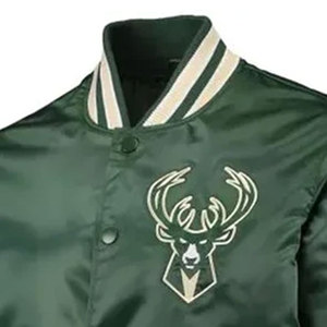 Giacca <span class=keywords><strong>Bucks</strong></span> Diamond Verde Ricamata, Cappotto Stile High Street Monopetto, Giacca Varsity Verde <span class=keywords><strong>Bucks</strong></span> Diamond - Product Image 2