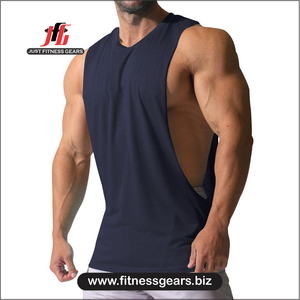 Men's 100% Polyester Breathable O-Neck Muscle Tank Top <b>Running</b> Wear Bodybuilding Fitness Vest Custom Logo Gym <b>Singlets</b> - Product Image 2