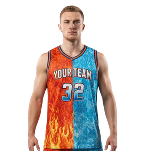 Conjunto de camiseta y pantalones cortos de baloncesto para hombre, cuello en V, sin mangas, patrón triangular, ribete en contraste, nombre impreso, número, uniforme de equipo para adultos - Product Image 3