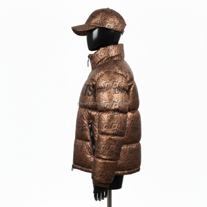 Veste bouffante pour femmes de qualité supérieure GSM Metallic Bronze Polyester Matelassé Design Logo personnalisé Veste bouffante de transfert thermique pour femmes - Product Image 3