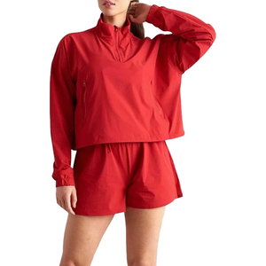 Ensemble 2 pièces pour femme en satin rouge, sportif, longueur genou, imperméable, séchage rapide, respirant, couleur unie, coupe classique, hiver, coton - Product Image 1