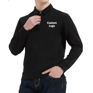 Polos de manga larga para hombre al por mayor, de alta calidad, de color sólido, diseño personalizado, de algodón piqué, de secado rápido y transpirables. - Product Image 3