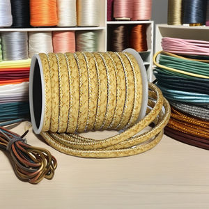 Hot Sale Nappa Leather Cord 5mm Full Round <b>Stitched</b> Cross for Necklace Handle Decoration Wholesale <b>Jewelry</b> Findings - Product Image 1