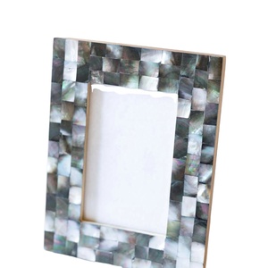 Mughalcrafts Customized 4x6 <b>Wood</b> <b>Picture</b> <b>Frame</b> Black & Natural Mother of Pearl with Customized Logo for Home - Product Image 2