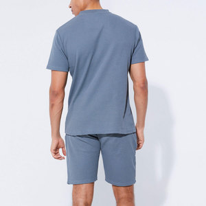 Custom Made Quarter Zip T Shirt and Shorts <b>Set</b> 100 Percent Cotton Heavyweight Men's Oversized Loose Fit Summer <b>Twin</b> <b>Set</b> - Product Image 2