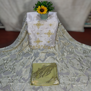 Ensemble somalien Fransawi Dirac avec Gorgura et Garbsaar assortis, en tissu viscose à motifs floraux, pour mariage et occasions festives - Product Image 1