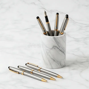Wholesale Handmade <b>White</b> Marble <b>Pen</b> Holder/Stand Custom logo Standard quality Natural Marble <b>Pen</b> Holder - Product Image 2