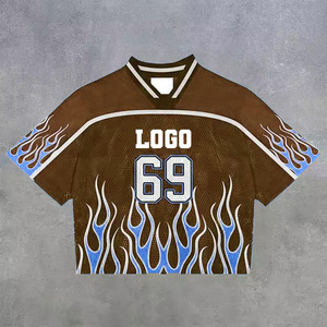 Custom Streetwear Boxy Oversized Mesh <b>Patchwork</b> <b>Shirts</b> Breathable Football T-<b>shirts</b> Mesh Retro Soccer Boxy Jersey <b>Shirts</b> Men - Product Image 6