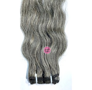 Mèches de cheveux humains indiens Remy ondulés gris naturel, double trame machine, 100g - Product Image 4